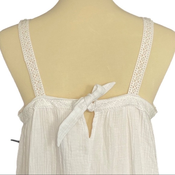 SOLD NWT Magaschoni White Cotton Gauzy Crocheted Strap Tiered Maxi Coverup - Picture 15 of 16